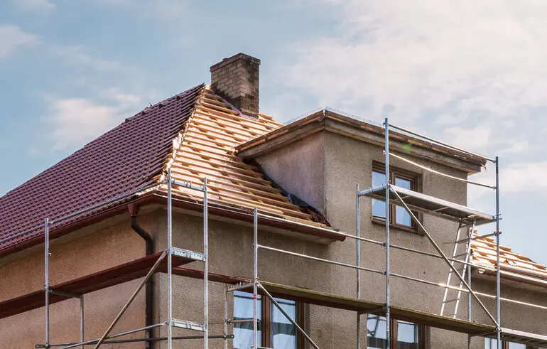House roof under renovation