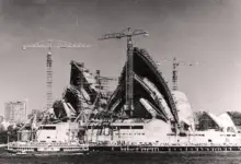 Sydney opera house under construction