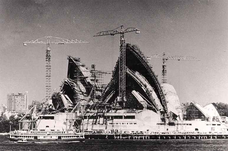 Sydney opera house under construction